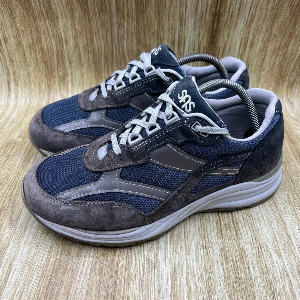 SAS Journey Mesh Men's Size 9 Blue Grey Suede Walking Shoes Made in USA Sneakers